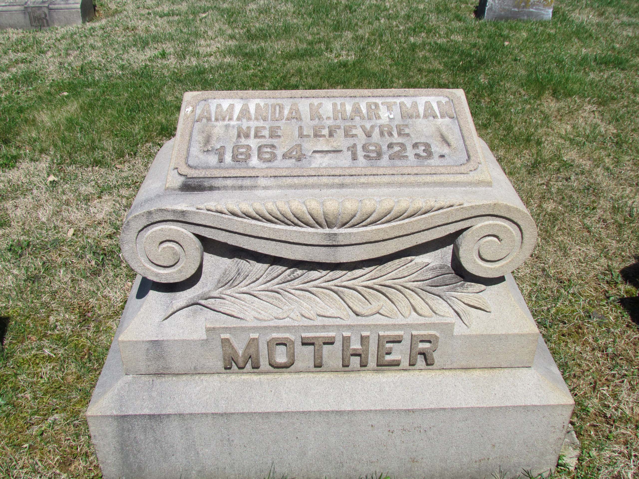 Amanda LeFevre HARTMAN grave