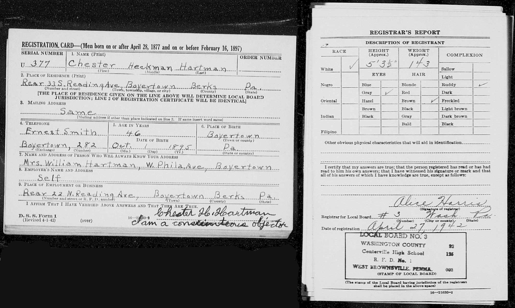 chester-hartman-registration_27Apr1942