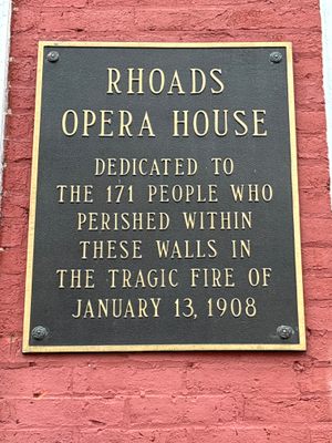Opera House Fire memorial plaque